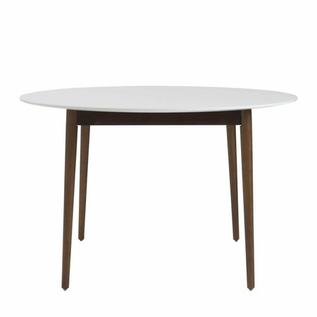 GFANCY FIXTURES Round Wooden Table White & Brown GF3096550